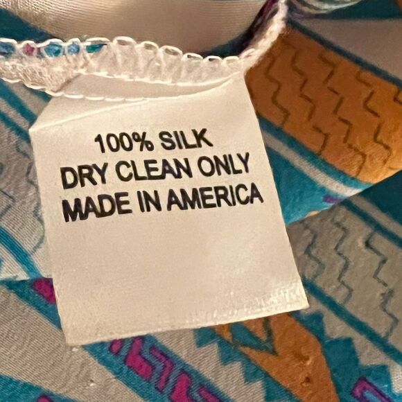 Amanda Uprichard Silk Southwestern Print Button Down Shirt Size S - Picture 4 of 11